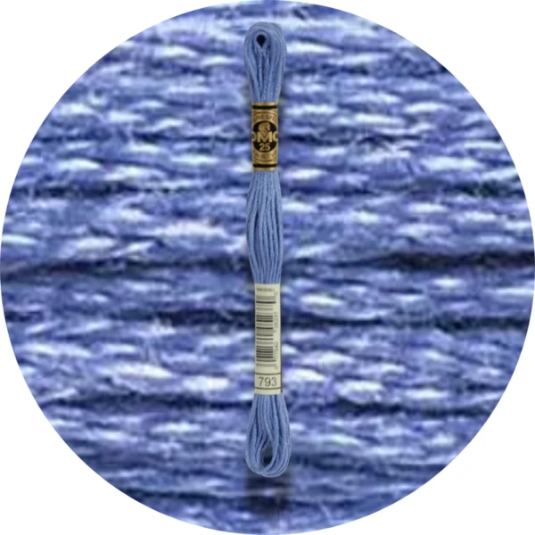 DMC Mouliné Spécial 25 Broderigarn, Ensfarvet, Blå/Lilla nuancer